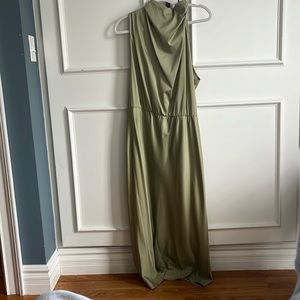 Asymmetrical Sage Green XL Midi Dresss
